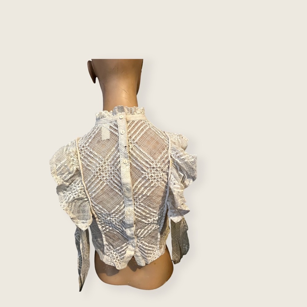 4 H&M Lacey Cream Blouse - The Aughts Have It!